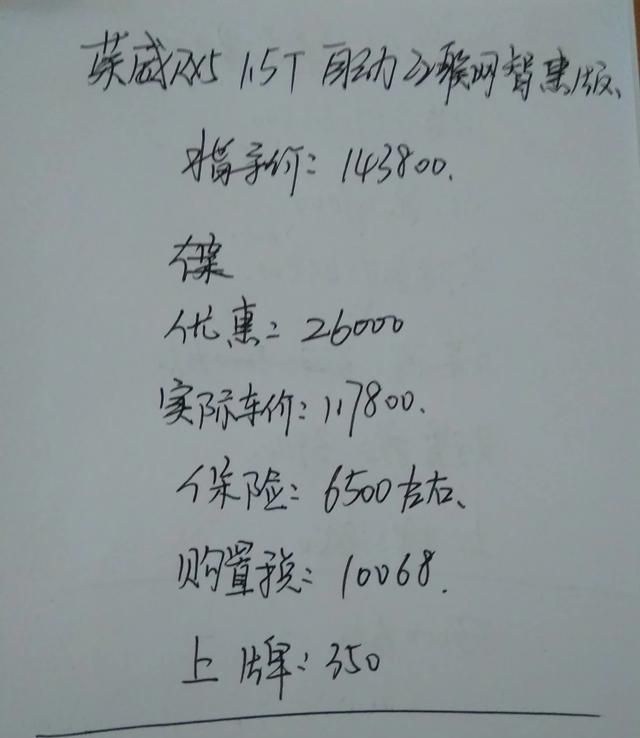 134700元提了一辆荣威RX5，这个价位高吗？车主说了优点和缺点！